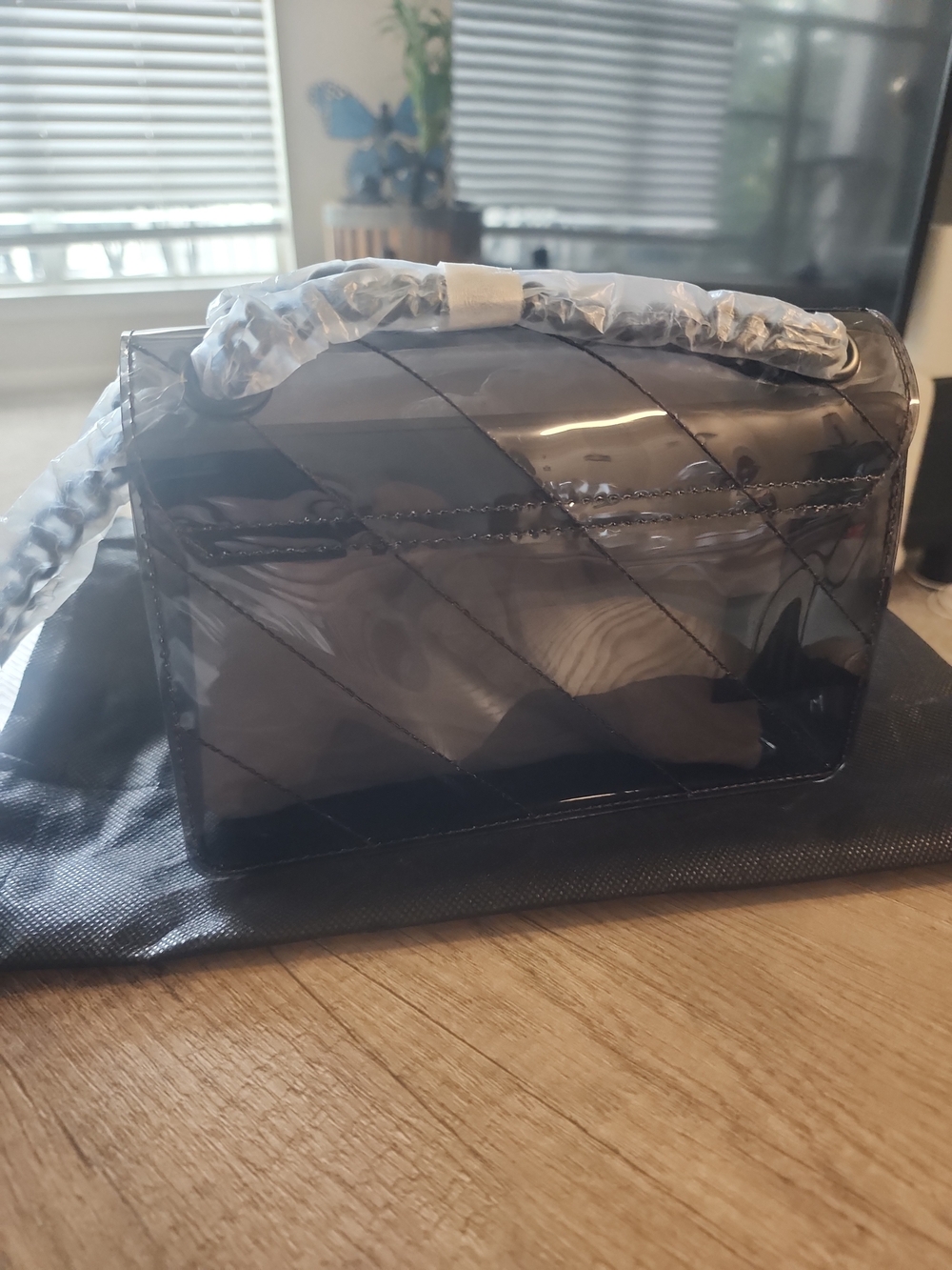Womens Transparent Black Crossbody Bag - Picture 4 of 9